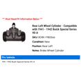 thumbnail image 2 of Rear Left Wheel Cylinder - Compatible with 1941 - 1942 Buick Special Series 40-A, 2 of 2