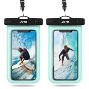 JOTO Waterproof Case Universal Phone Holder Pouch, Underwater Cellphone Dry Bag Compatible with iPhone 13 Pro 12 11 Pro Max XS XR X 8 7 6S, Galaxy S21 S20 S10 Note Pixel Up to 7.0" -2 Pack,Green