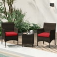 thumbnail image 4 of Gymax 3PCS Patio Rattan Chair & Table Furniture Set Outdoor w/ Red Cushion, 4 of 10