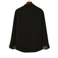 thumbnail image 2 of Men's Long Sleeve Shirt Band Collar Button Down Shirts Oxford Dress Shirt Black 3XL, 2 of 6