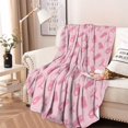 thumbnail image 2 of Pink Ribbon Pattern Round Blanket,Comfortable Soft Flannel Throw Blanket,All Season,Warm Lightweight Blankets for Sofa Bed Couch Living Room Chair 47"x47", 2 of 5