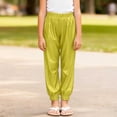 thumbnail image 2 of newwalpole Cargo Pants for Girls Hip Hop Glitter Pants Dancing Shiny Pants Streetwear Gold for Size 4-5 Years, 2 of 7