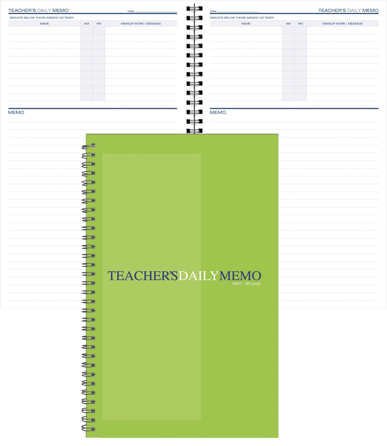 Daily Memo Book, 5-7/8 x 9-3/8 Inches, White