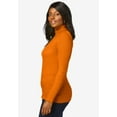 thumbnail image 3 of Jessica London Women's Plus Size Ribbed Cotton Turtleneck Sweater, 3 of 4