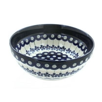 Blue Rose Polish Pottery Flowering Peacock Cereal/Soup Bowl