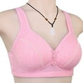 thumbnail image 4 of Ramiter Plus Size Lingerie Women's Microfiber Lace Underwire Plunge Bra 44,Pink, 4 of 4