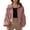 Pink, variant on Women's Jackets Womens Fall Jackets Womens Fashion Corduroy Lapel Solid Color Long Sleeve Cropped Jacket Zip Coat