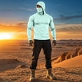 thumbnail image 6 of Nestiefly UPF 50 Long Sleeve Men Rash Guard, UV Sun Protection Shirts Lightweight Hoodies for Hiking Fishing with Mask Mint Green 2XL, 6 of 10
