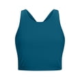 thumbnail image 4 of qelini Bikini Tops for Women Crew Neck Swim Top Solid Color Swimwear for Beach and Swimming Pool, 4 of 8