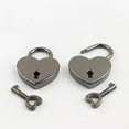 thumbnail image 6 of Wedding Diary Book Suitcase Jewelry Box Key Lock Mini Padlocks Antique Style Heart Shape Padlock BRONZE, 6 of 7