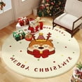 thumbnail image 5 of PONPRNGY Christmas Round Area Rug, Washable Living Room White Round Rug, Winter Soft Bedroom Circular Mat, Holiday Xmas Decor Floor Carpet for Bathroom, Kitchen, Dorm, 5 of 6