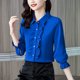 thumbnail image 2 of Women Blouse Ruffles Chiffon Shirts Clothes Spring Autumn Office Lady Long Sleeve Pullovers Elegant Vintage Blouse NS5872, 2 of 5