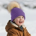 thumbnail image 6 of NOEGOEU Baby Beanie Toddler Infant Winter Hats with Pom Pom Knit Warm Caps for Boys Girls (Purple,0-3 Years), 6 of 6
