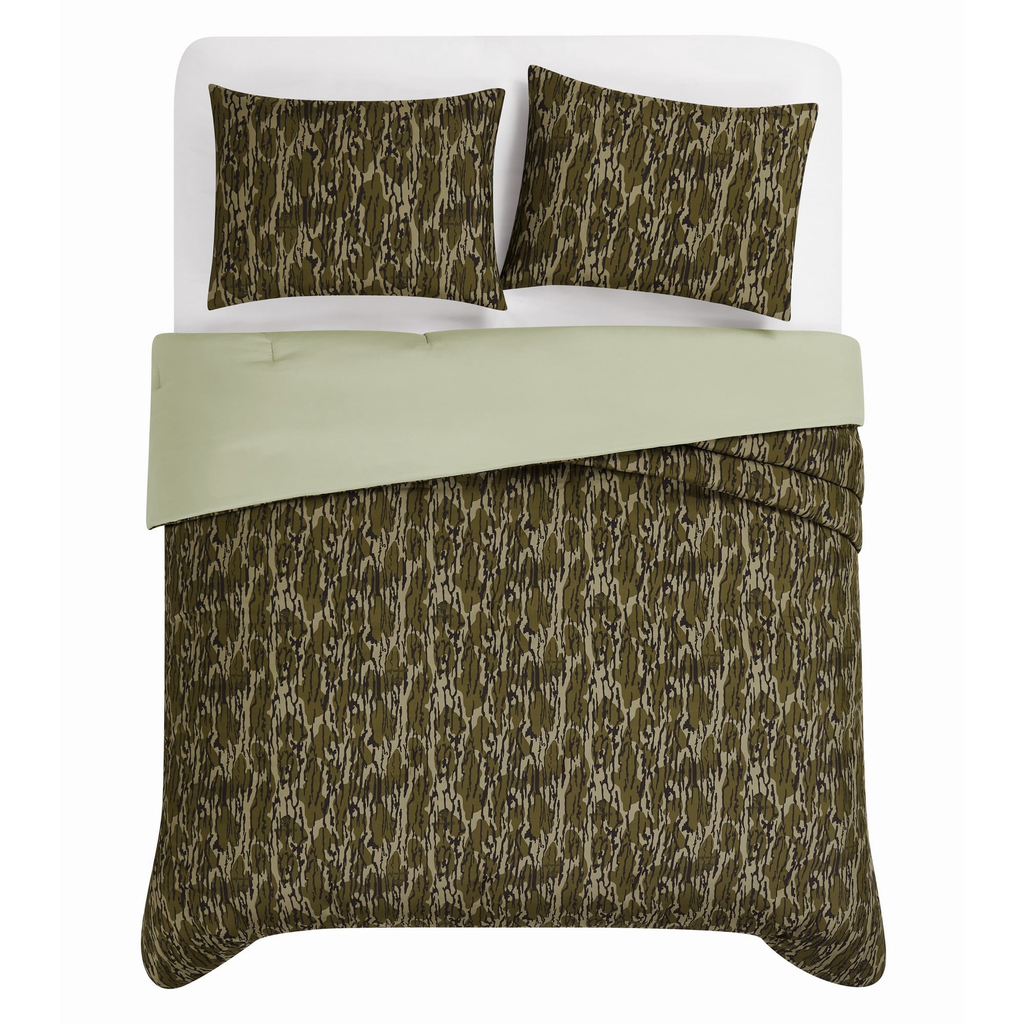 Mossy Oak Bottomland Camouflage Microfiber 3-Piece Comforter Set, Full/Queen Microfiber Adult Bedding for Hunting Lodge or Cabin
