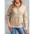 thumbnail image 4 of DOKOTOO Women's Sweatshirts Plus Size Casual Half Button Pullover Sweatshirts Fall Long Sleeve Loose Tops Outfits, 4 of 10