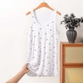 thumbnail image 2 of Asxite Plus Size Womens Pajamas Loose Breathable Sleeveless Crew Neck Soft Knit Bow Print Sleep Shirt, 2 of 6