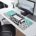 thumbnail image 2 of Long Mouse Pads for Desk,Black Turquoise and Gray Floral Pattern Desk Mats on Top Of Desks, Desk Mouse Pad Extra Large with 3mm Non-Slip Base and Stitched Edge for Gaming,Office,Work,Home 31.5"x11.8", 2 of 6