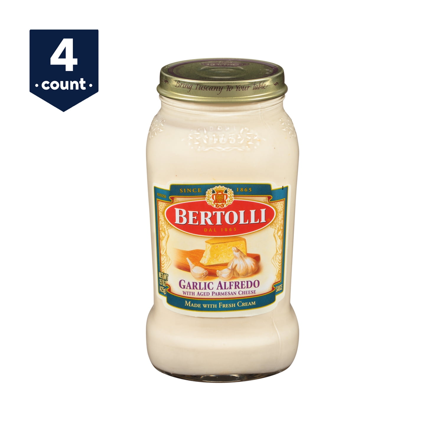 (4 Pack) Bertolli® Garlic Alfredo with Aged Parmesan Cheese Sauce, 15