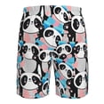 thumbnail image 6 of Kdxio Panda Cute Hearts Pattern Mens Casual Shorts - Drawstring Summer Beach Sports Shorts for Men, 6 of 9