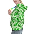 thumbnail image 2 of Lsque Green Lizard Pattern Casual Women's Hoodie,Hooded Sweatshirt with Kangaroo Pocket,Pullover Hoodie with Eye-catching Drawstrings-Large, 2 of 7