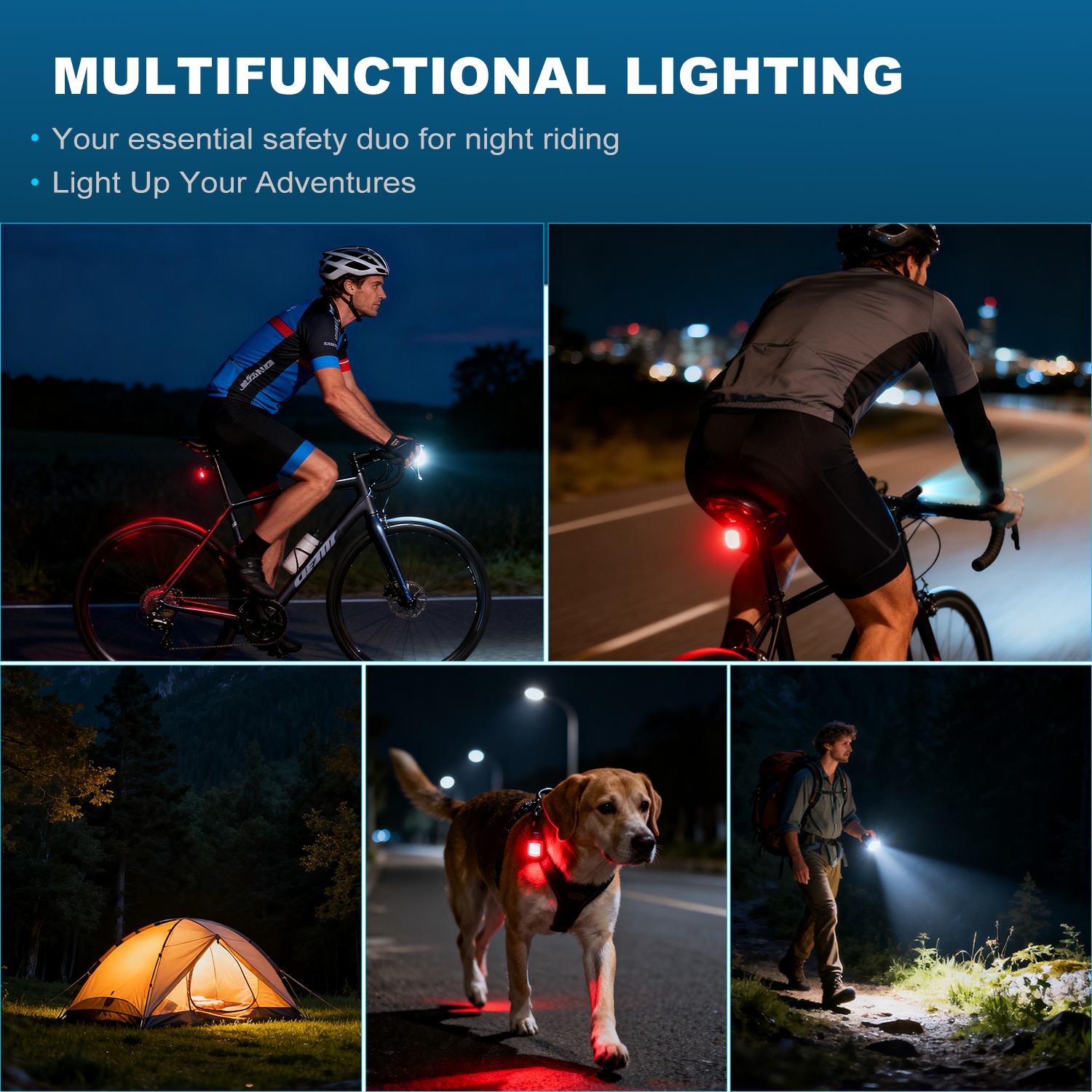Apecyc 2000 Lumen USB Rechargeable Bike Light Set photo 3