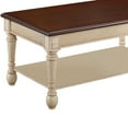 thumbnail image 4 of Benjara Wooden Frame Coffee Table with Turned Legs, Brown and Antique White, 4 of 4