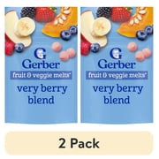 (2 pack) Gerber Snacks for Baby Fruit & Veggie Melts Baby Snack, Very Berry Blend, 1 oz Bag