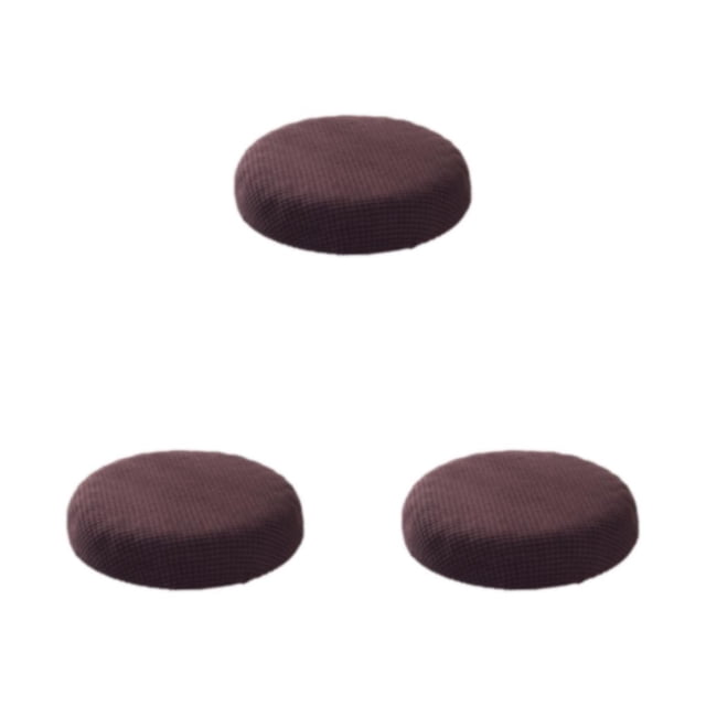Decodeary Soft And Stool Cushions With Elastic Band – Any Space Round Cushion Polyester Seat Covers Fits Most Stools dark coffee 3Set