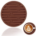 thumbnail image 1 of Round Silicone Drink Coaster, 10cm Heat Resistant Table Mat, Non Slip Cup Pad – Multiple Colors, Coffee, 1 of 5