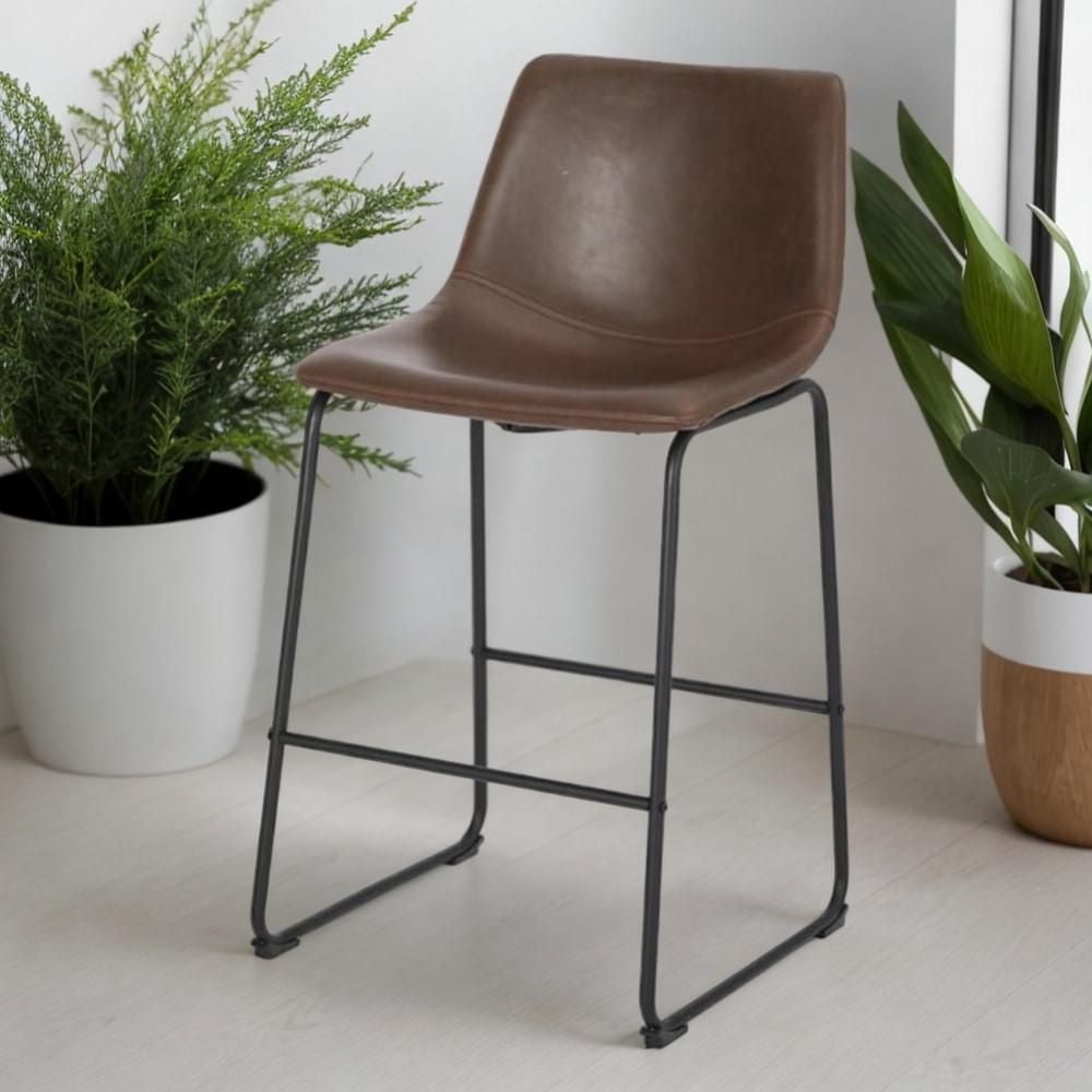 TABOURET LANDON en marron ENSEMBLE DE 2