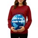 thumbnail image 2 of RKSTN Funny Maternity Sweatshirt for Women Plus Size Crewneck Pregnancy Graphic Print Sweatshirt Womens Casual Oversized Round Neck This is Not a Baby, This is My Whole World Print Sweatshirt, 2 of 7