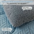 thumbnail image 5 of WOOW DEPOT Sherpa Reversible Full Queen Comforter 78.7" x 90.5", 1 PCS Heavy 8.82 lbs Warm Cozy, Velvet Quilted & Sheared Craft 3D Jacquard Blanket Machine Washable, Sky Blue, 5 of 9