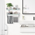 thumbnail image 2 of Chrome Bathroom Shelf Glass Shelves 20-Inch Floating Tempered Glass Shelf Rectangular Stainless Steel Wall Mounted Silver Polished Shelves for Bathroom Kitchen Organizers Accessories，A7613CP, 2 of 10