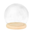 thumbnail image 5 of TISHITA 2xDisplay Dome with Base Transparent Showcase Glass Cover Container Glass Dome 12cm Wood Base, 5 of 8