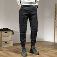 thumbnail image 5 of Defitshape Men's 100 Cotton Cargo Pants Ankle Length Tapered Leg Pants Casual Outdoor Comfy Trendy Work Utility Tactical Pants Black 32, 5 of 5