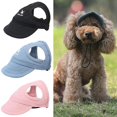thumbnail image 6 of Adjustable Cat Dog Travel Visor Hat Ear Holes Pet Baseball Hat Sun Cap BLUE M, 6 of 8