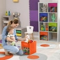 thumbnail image 2 of Sorbus 11 Inch Collapsible Fabric Storage Bin with Clear Window, Orange, 2 of 4