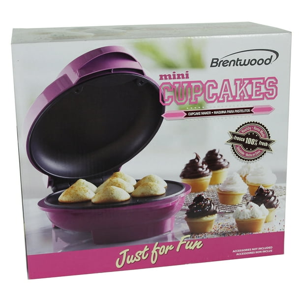 Brentwood TS252 NonStick 7 Mini Cupcake Maker Machine, Pink Walmart