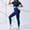 Dark Blue, variant on Hueook 2 Piece Sets For Women Women Seamless Fitness Set High - Waisted Leggings Stretchy Yoga Set Dark Gray M