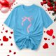 thumbnail image 5 of Primavera Top Mujeres Moda Casual Nueva Cinta de Arco Impresa Cuello Redondo Camiseta de Manga Corta, Camiseta de Cuello Tripulado, 5 of 8