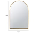 thumbnail image 5 of Cod 36 Inch Wall Mounted Mirror, Wide Arched Design Gold Metal Frame- Saltoro Sherpi, 5 of 5