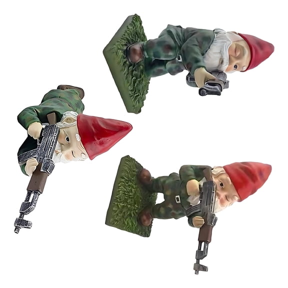 Yuarrent 3 piezas de divertidas decoraciones de jardín de gnomos para un toque de fantasía, adornos enanos de amplia aplicación Decoración del hogar