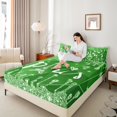 thumbnail image 3 of Manfei Paris Eiffel Tower Full Size Sheets, Green Diamond Sequin Print Bed Sheets, Romantic Princess Style Sheet Sets, Lightweight Room Decor, 4-Piece, 3 of 6