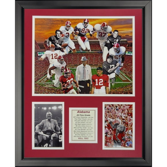 Legends Never Die NCAA Alabama Crimson Tide All-Time Greats Framed Photo Collage, 18" x 22"