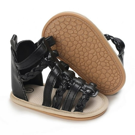 

Girls Gladiator Sandals Glitter Strappy Open Toe Summer Sandals with Magic Closure