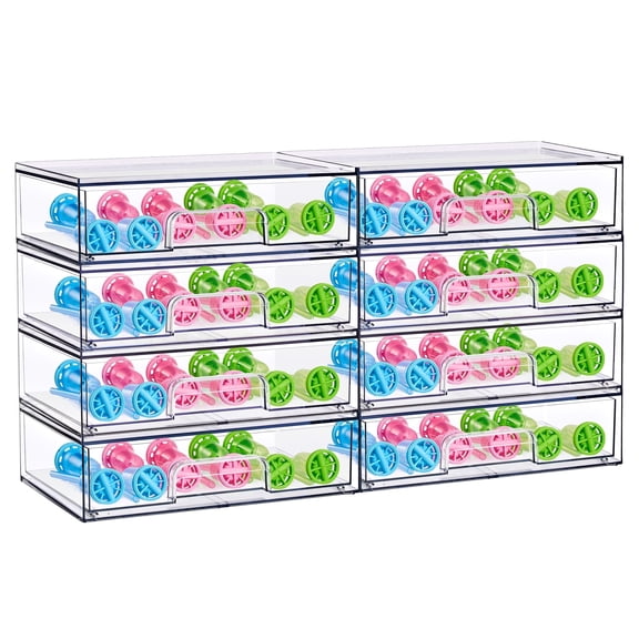 Sorbus Wide Stackable Acrylic Storage Drawers 8-Pack Clear Organizer Bins for Baby Accessories