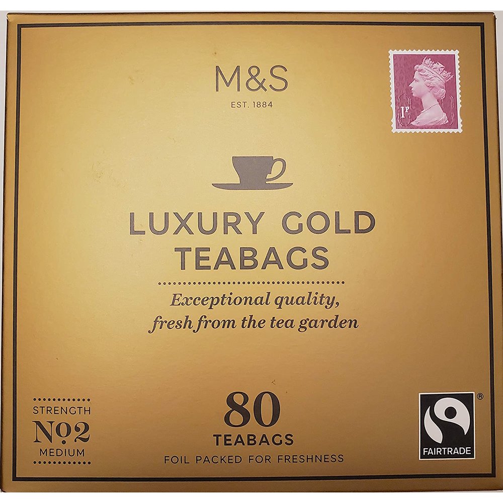 Marks and Spencer UK. Luxury Gold Range Teabags 80 Bags. (1 Pack