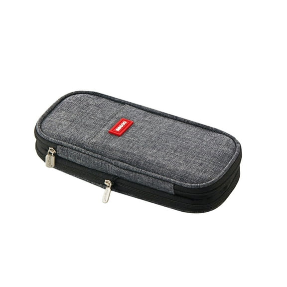 Large Capacity Pencil Case, Canvas Pen Pouch, Multifunctional Zippered Stationery Organizer Bag, Compact Soft Nylon Lining, Portable Travel Cosmetic Makeup Storage Holder