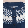 thumbnail image 3 of Fair Isle Sweaters Cardigans for Women Round Neck Fall Sweater Loose Casual Button Down Long Sleeve Open Front Knit Christmas Sweater S-XL Alsol Lamesa, 3 of 5