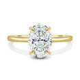 thumbnail image 6 of Solitaire Brilliance Oval Moissanite Engagement Solitaire Ring, 2.50CT Hidden Halo 10k Yellow Gold, Ring Size 6, 6 of 8